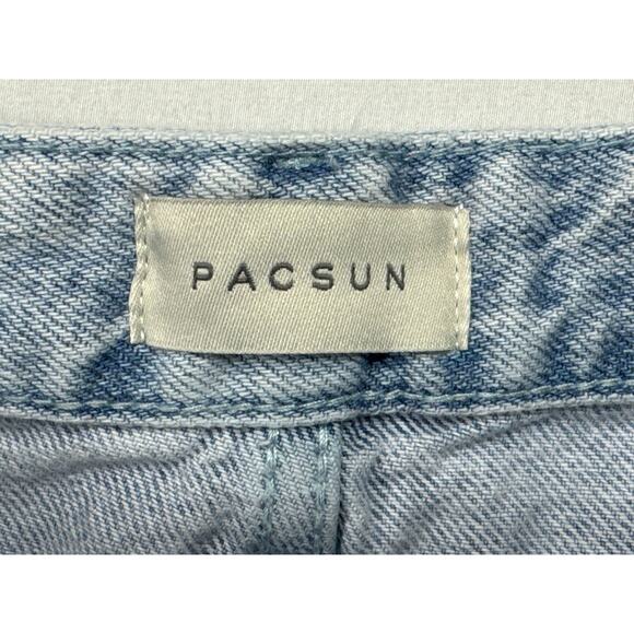 PacSun Women's Low Rise Baggy Light Wash Blue Denim Jeans - Size 26 (28x28.5) - Picture 3 of 6